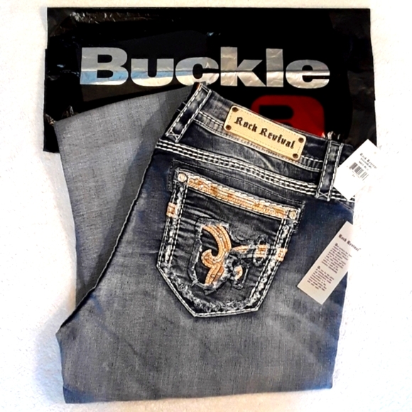 🆕️Rock Revival Easy Straight Jeans. Women's Plus Size: Waist 34x34 Inseam. - Picture 4 of 13